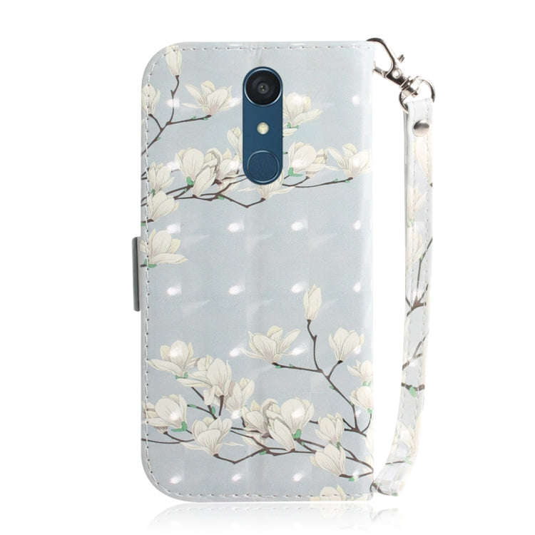 3D Colored Drawing Magnolia Pattern Horizontal Flip Leather Case for LG Q Stylo 5, with Holder & ...