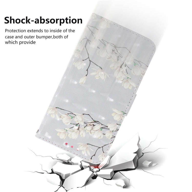 3D Colored Drawing Magnolia Pattern Horizontal Flip Leather Case for LG Q Stylo 5, with Holder & ...