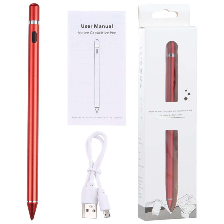 Universal Active Capacitive Stylus Pen(Red)