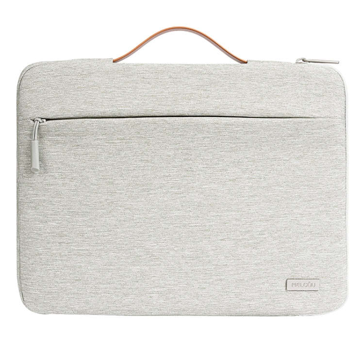 For 13 inch Laptop Zipper Waterproof  Handheld Sleeve Bag (Beige White)