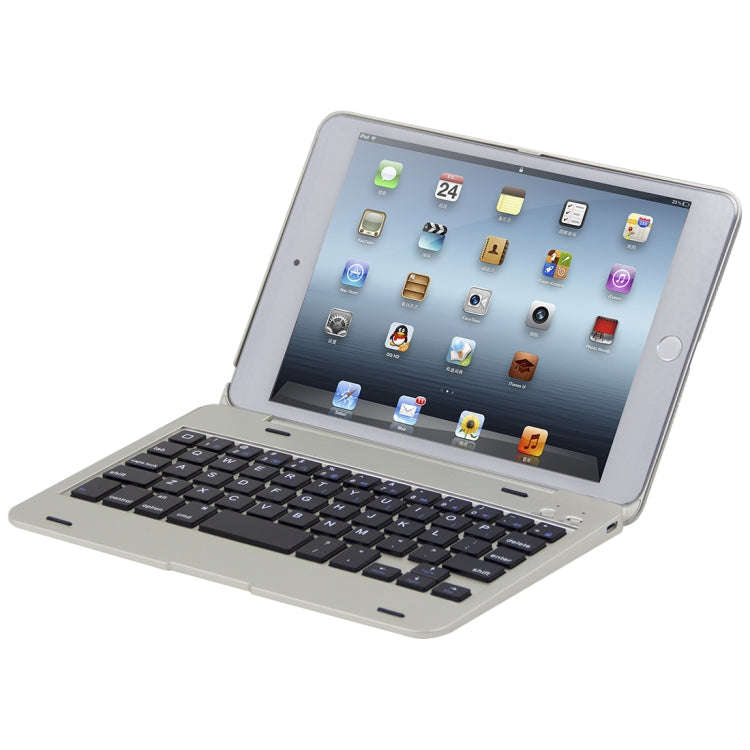 F1+ For iPad mini 5 / 4 Laptop Version Plastic Bluetooth Keyboard Tablet Case(Silver)