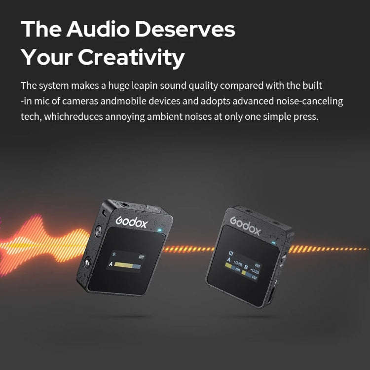 Godox MoveLink II M2 Wireless Lavalier Microphone System with 2 Transmitters and 1 Receiver for D...