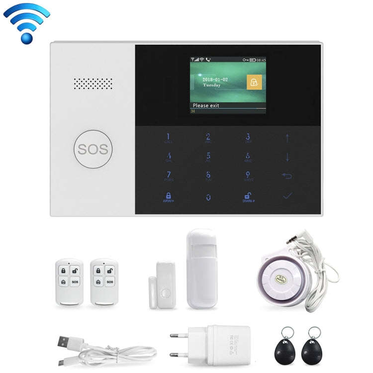 PG-105-GSM GSM/GPRS + WiFi Intelligent Alarm System with Touch Keypad & LCD Screen & RFID Functio...