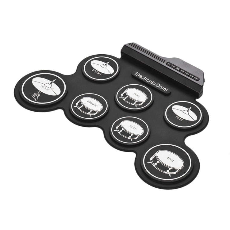 Portable Silicone Hand Roll USB Electronic Drum, Black Icon Version