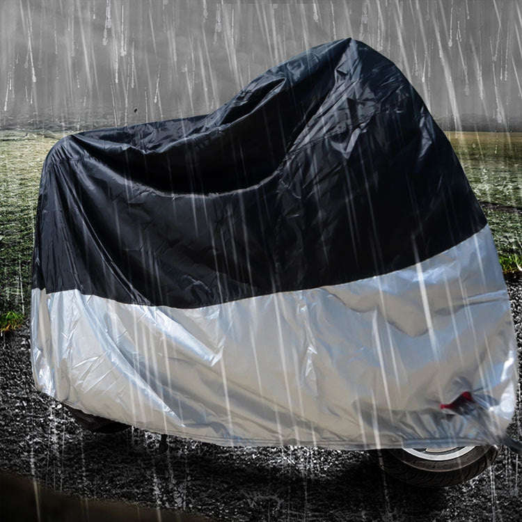 210D Oxford Cloth Motorcycle Electric Car Rainproof Dust-proof Cover, Size: L (Black Silver)