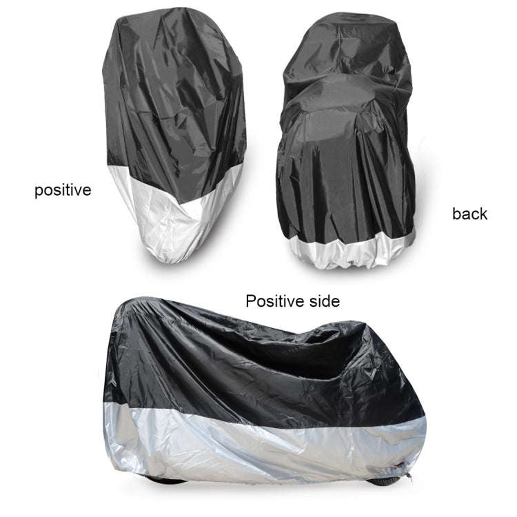 210D Oxford Cloth Motorcycle Electric Car Rainproof Dust-proof Cover, Size: L (Black Silver)