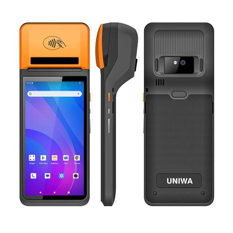 UNIWA V4P 2D QR Code Scanning Edition, 6 inch NFC Android 13 Smart Handheld POS Phone with Therma...