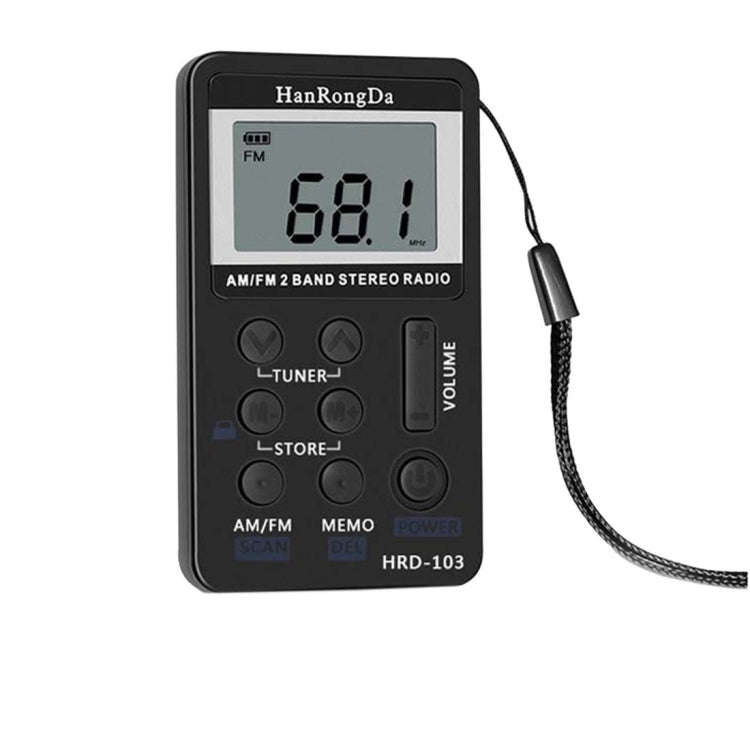 Portable AM / FM Two Bands Rechargeable Stereo Radio Mini Receiver with & LCD Screen & Earphone J...