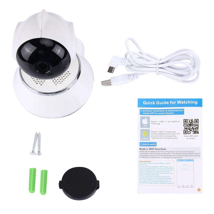 V380 HD 1280 x 720P 1.0MP 360 Degrees Rotatable IP Camera Wireless WiFi Smart Security Camera, Su...