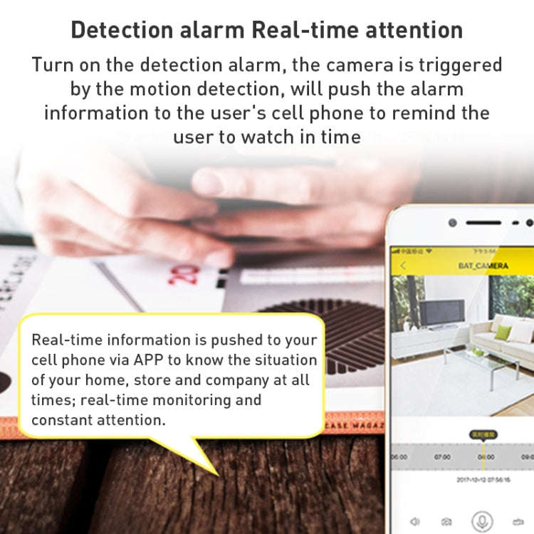 GH3 WiFi Smart Surveillance Camera with Tripod, Support Night Vision / Two-way Audio (White)