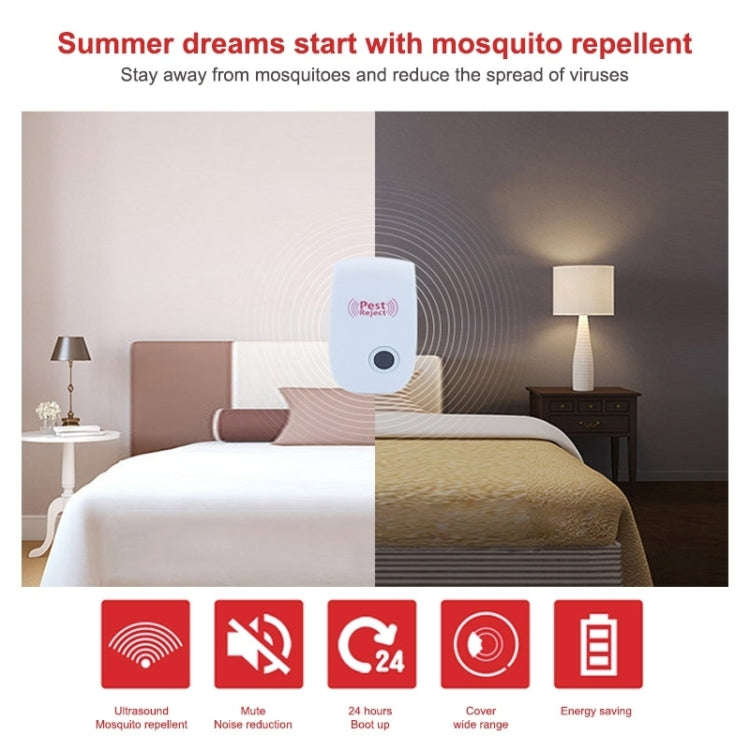 6pcs/Pack Ultrasonic Electronic Cockroach Mosquito Pest Reject Repeller, EU Plug