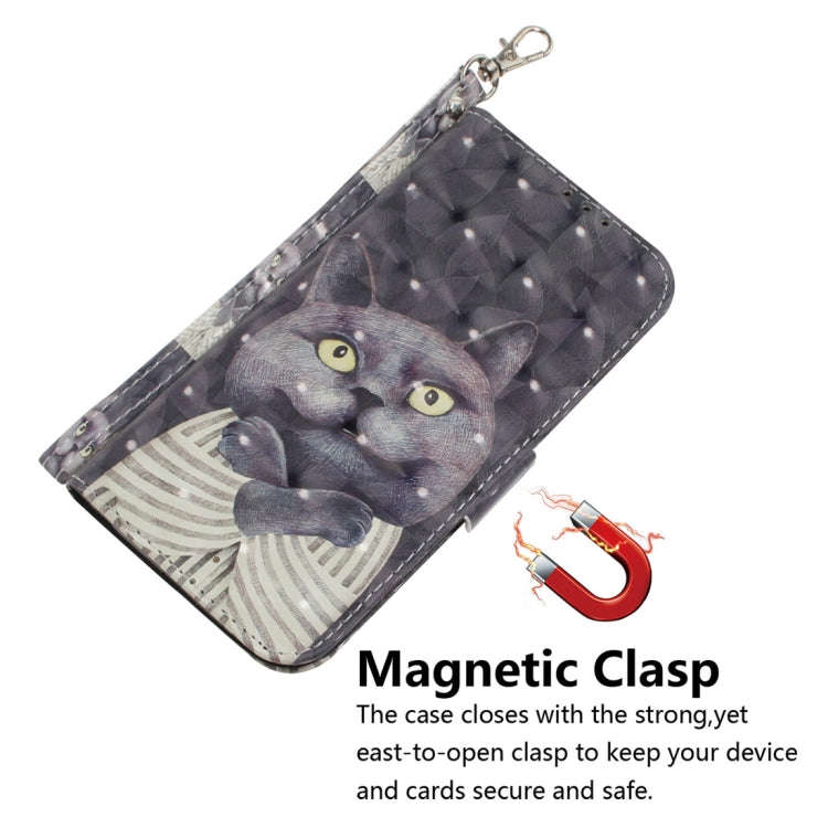 3D Colored Drawing Hug Cat Pattern Horizontal Flip Leather Case for Nokia 3.2, with Holder & Card...