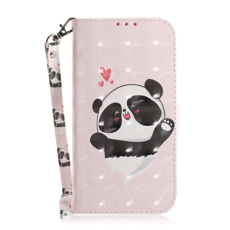 3D Colored Drawing Heart Panda Pattern Horizontal Flip Leather Case for Nokia 3.2, with Holder & ...