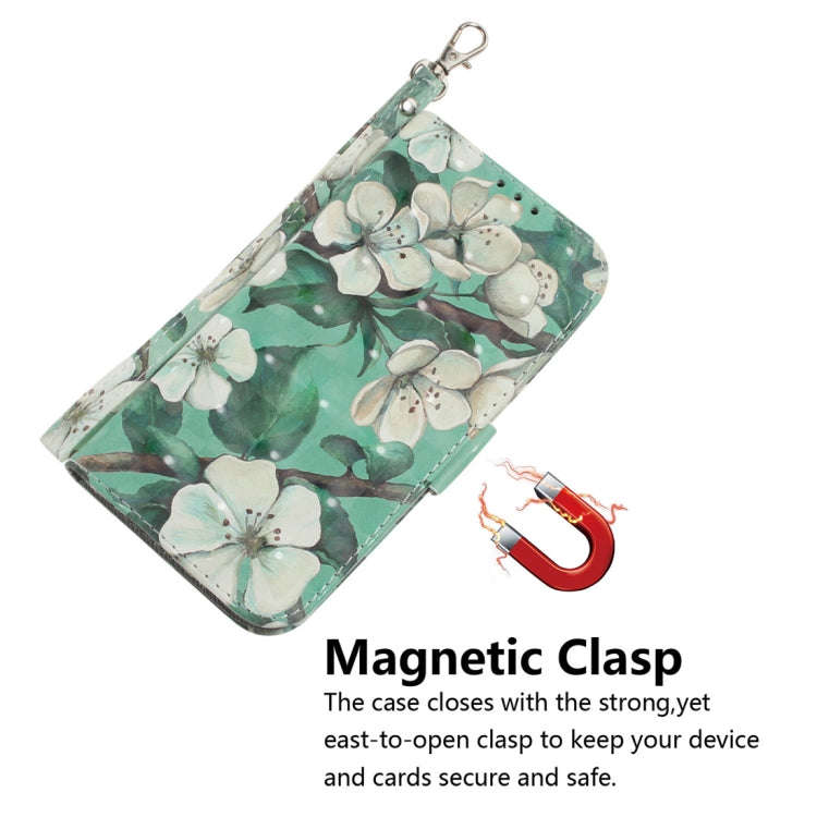 3D Colored Drawing Watercolor Flower Pattern Horizontal Flip Leather Case for Nokia 3.2, with Hol...