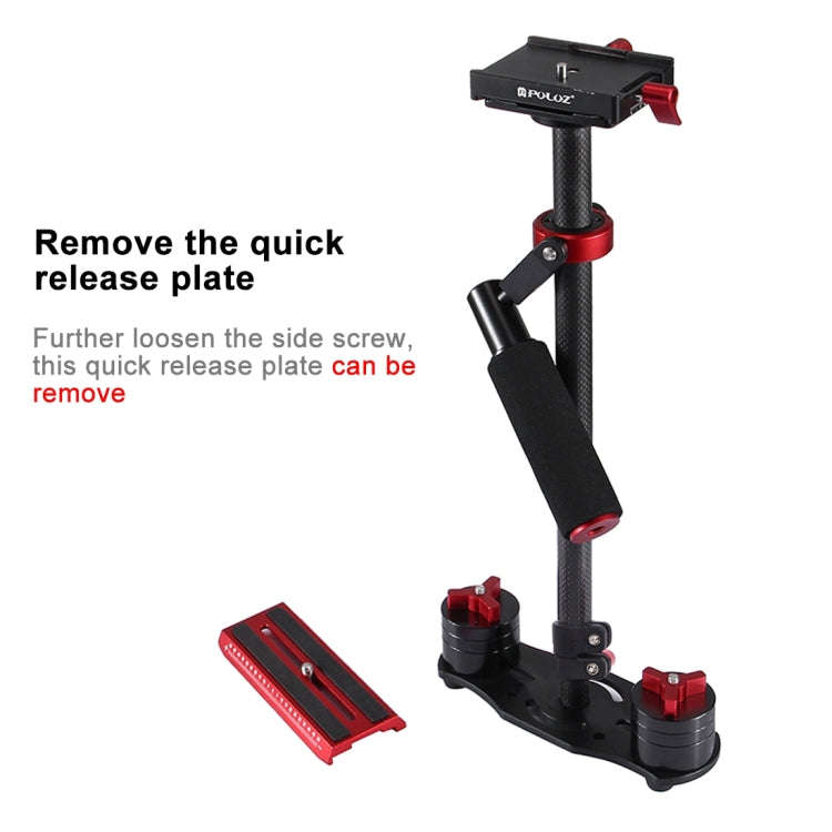 PULUZ 38.5-61cm Carbon Fibre Handheld Stabilizer for DSLR & DV Digital Video & Cameras, Load Rang...