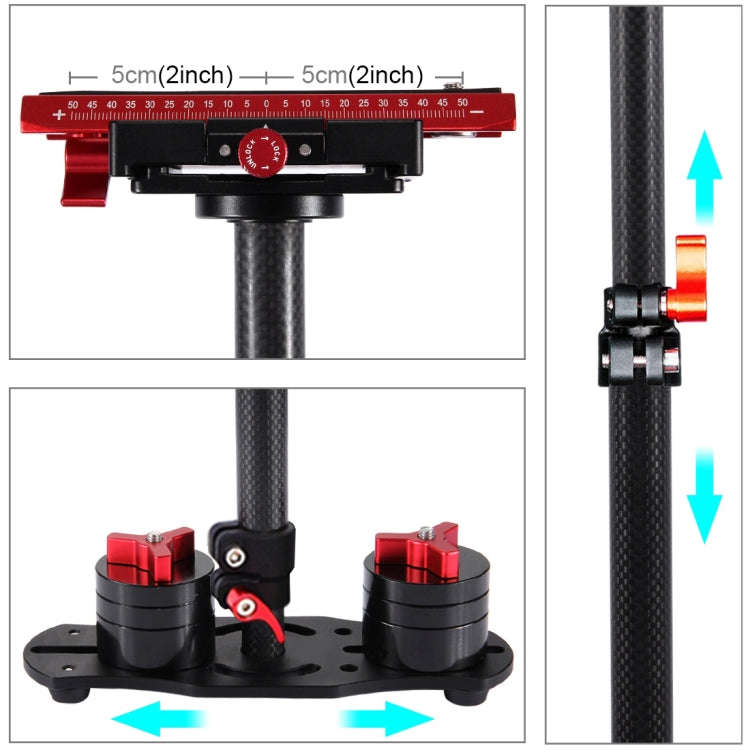 PULUZ 38.5-61cm Carbon Fibre Handheld Stabilizer for DSLR & DV Digital Video & Cameras, Load Rang...