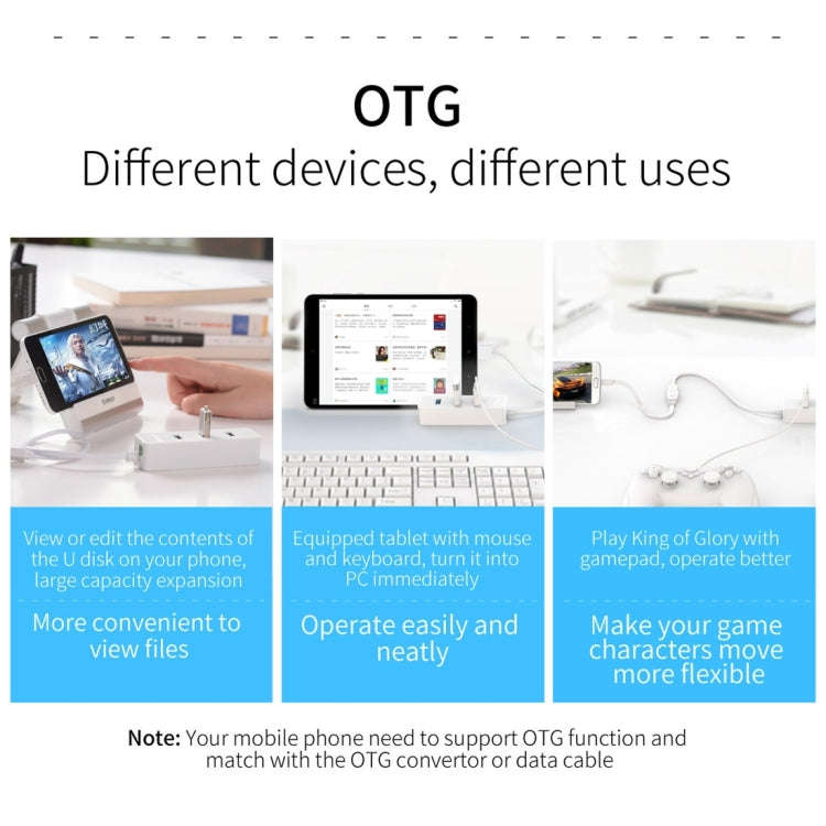 ORICO W5P-U3-100 4-Port USB 3.0 Desktop HUB with 100cm Micro USB Cable Power Supply(Black)