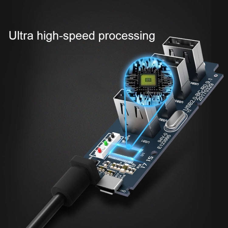 ORICO W5P-U3-100 4-Port USB 3.0 Desktop HUB with 100cm Micro USB Cable Power Supply(Black)