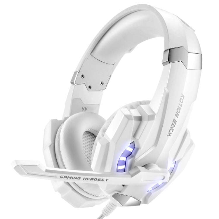 KOTION EACH G9000 3.5mm Gaming Headset with Microphone LED Light,Cable Length: About 2.2m(White)
