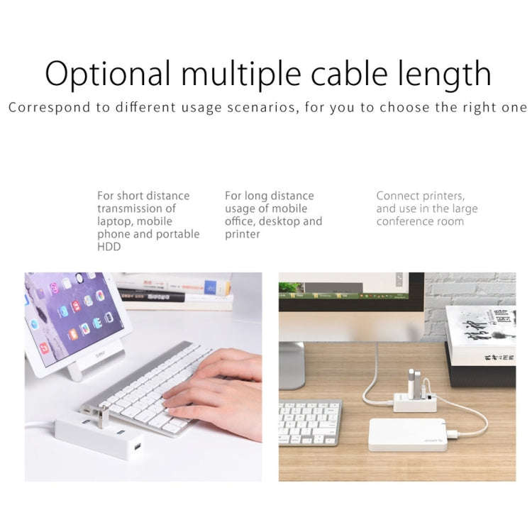 ORICO W5P-U2-100 USB 2.0 Desktop HUB with 100cm Micro USB Cable Power Supply(Black)
