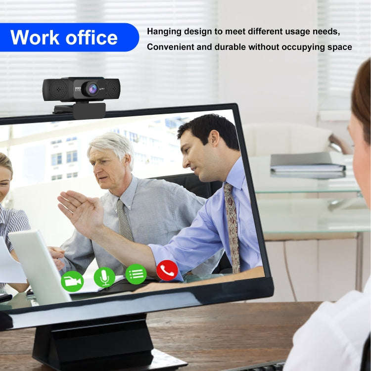 HXSJ S5 1080P Adjustable HD Video Webcam PC Camera with Microphone(Black)