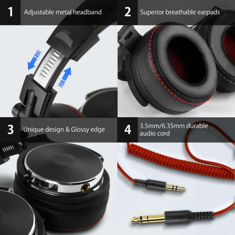 OneOdio Pro-50 Tri-band Balanced Head-mounted HIFI Wired Headset(Black)