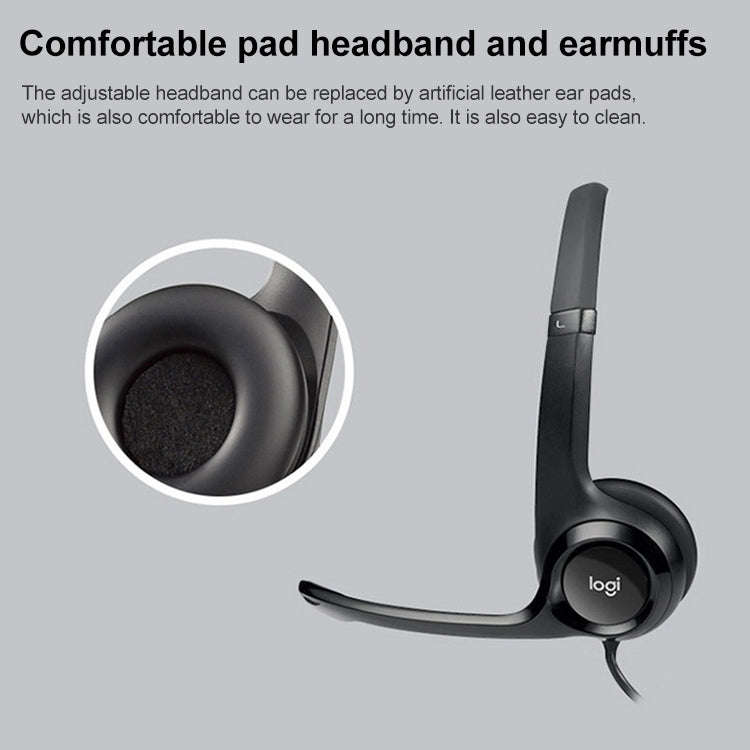 Logitech H390 USB Wired Headset Stereo Headphones with Noise-Cancelling Microphone