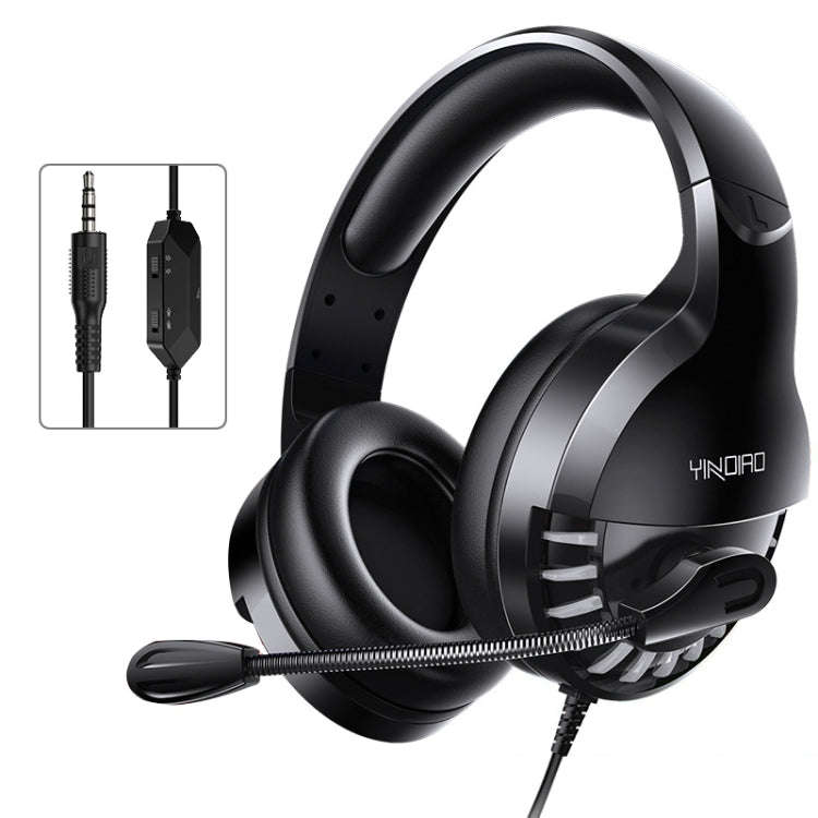 YINDIAO Q2 Head-mounted Wired Gaming Headset with Microphone, Version: Single 3.5mm(Black)