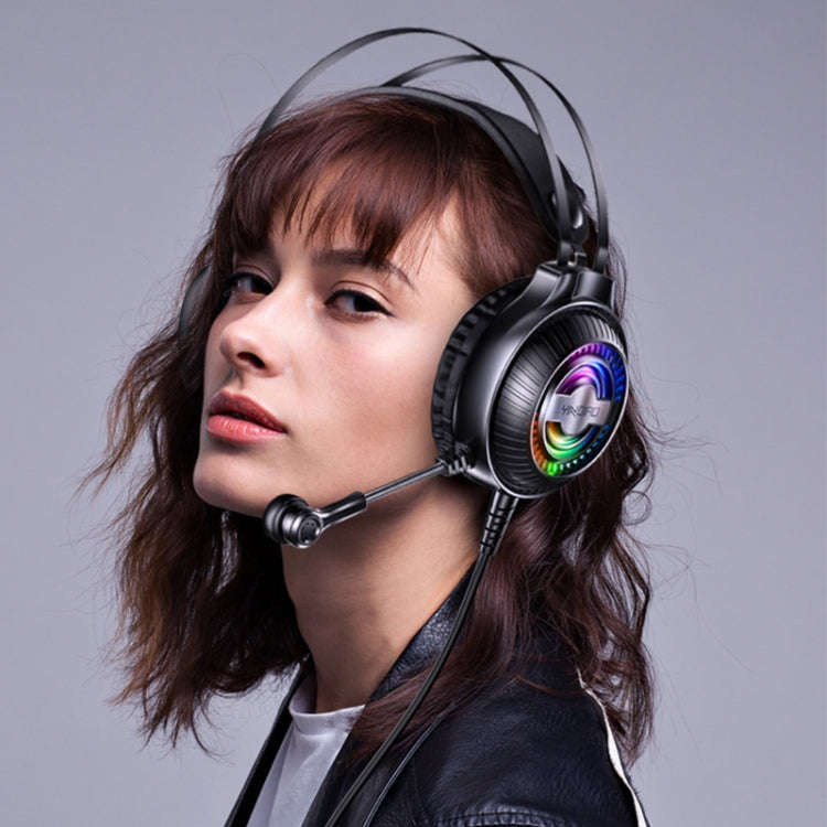 YINDIAO Q4 Head-mounted Wired Gaming Headset with Microphone, Version: Dual 3.5mm + USB(Black)