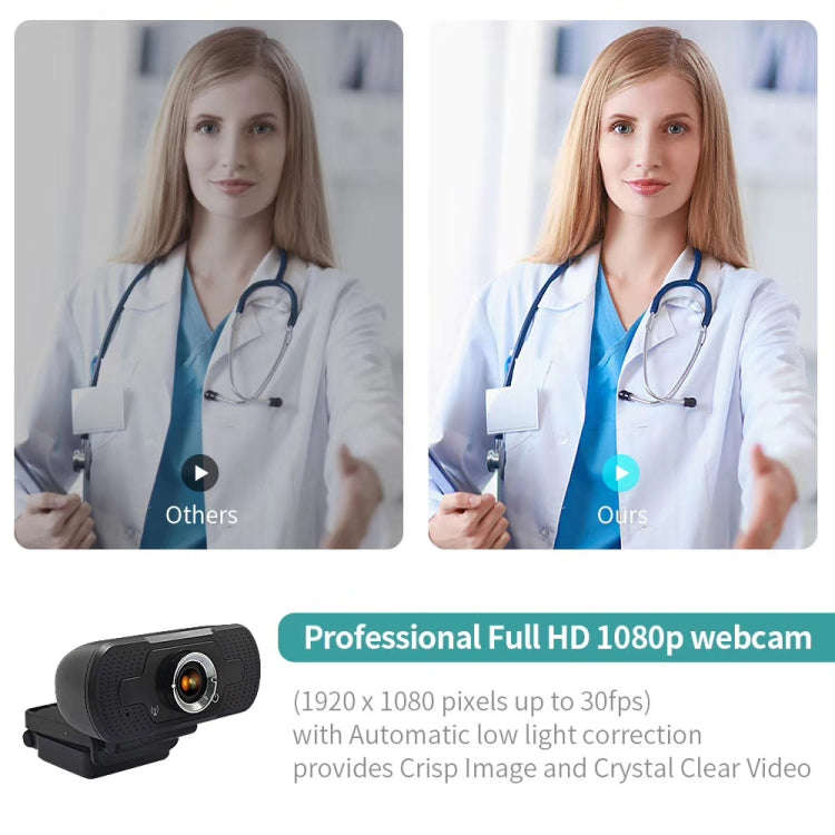 HD-F18 1080P Multi-function HD Camera WebCam with Microphone(Black)
