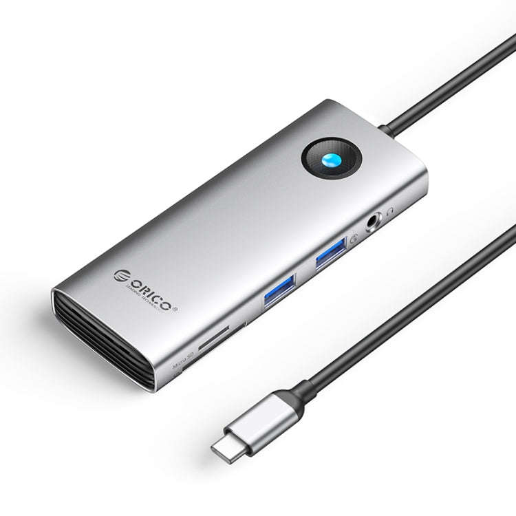 ORICO PW11-8PM Type-C / USB-C 8-in-1 5Gbps Multifunction Docking Station Card Reader (Silver)