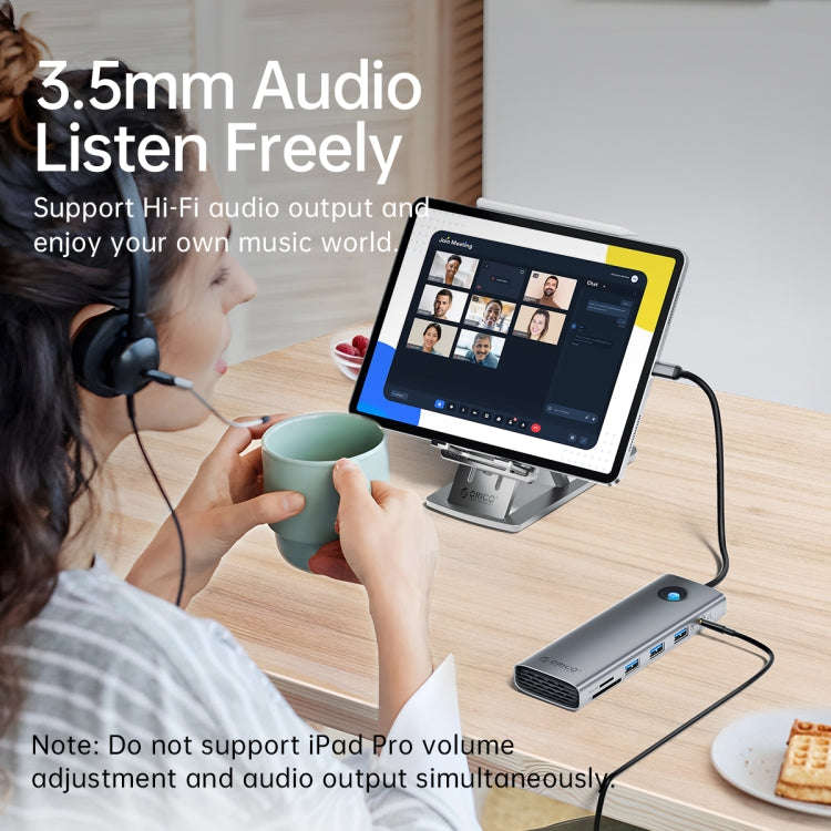 ORICO PW11-8PM Type-C / USB-C 8-in-1 5Gbps Multifunction Docking Station Card Reader (Silver)