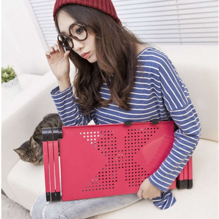 Portable 360 Degree Adjustable Foldable Aluminium Alloy Desk Stand with Cool Fans & Mouse Pad for...