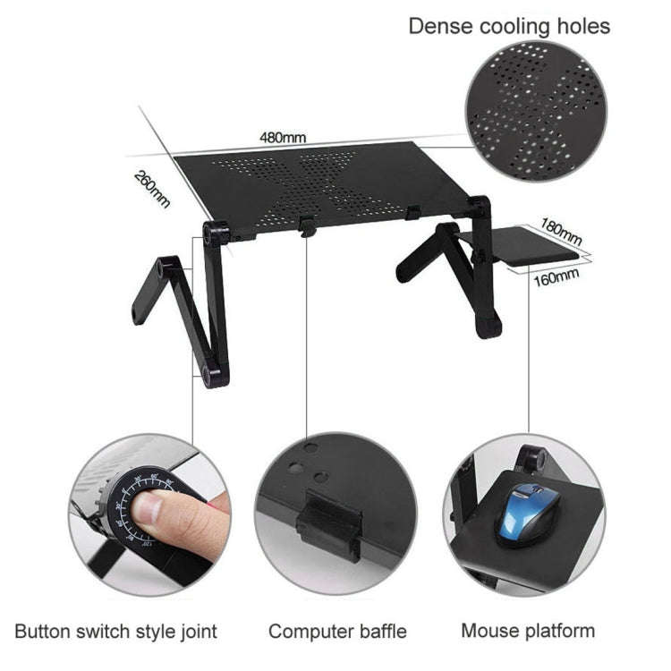 Portable 360 Degree Adjustable Foldable Aluminium Alloy Desk Stand with Mouse Pad for Laptop / No...
