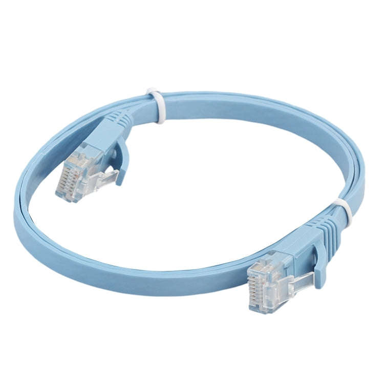 0.5m CAT6 Ultra-thin Flat Ethernet Network LAN Cable, Patch Lead RJ45 (Blue)