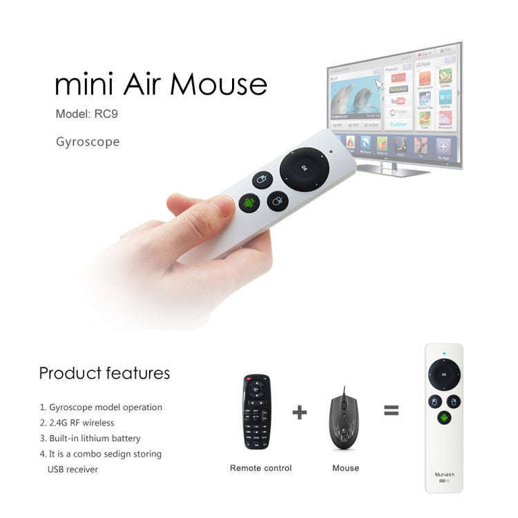 Measy RC9 2.4GHz Fly Air Mouse Wireless Keyboard Remote Control