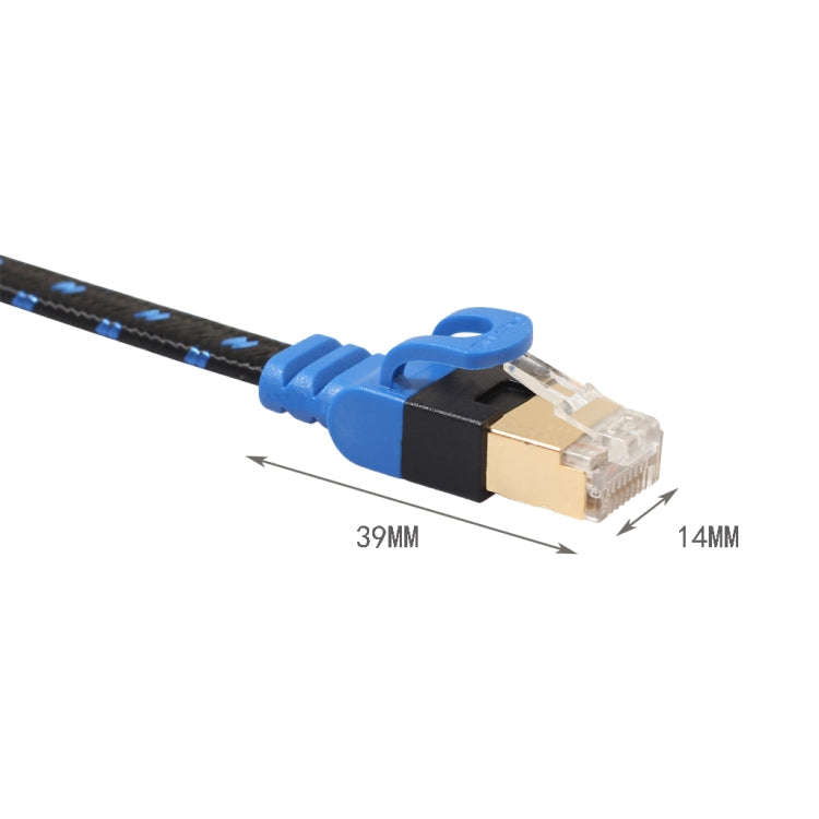 REXLIS CAT7-2 Gold-plated CAT7 Flat Ethernet 10 Gigabit Two-color Braided Network LAN Cable for M...