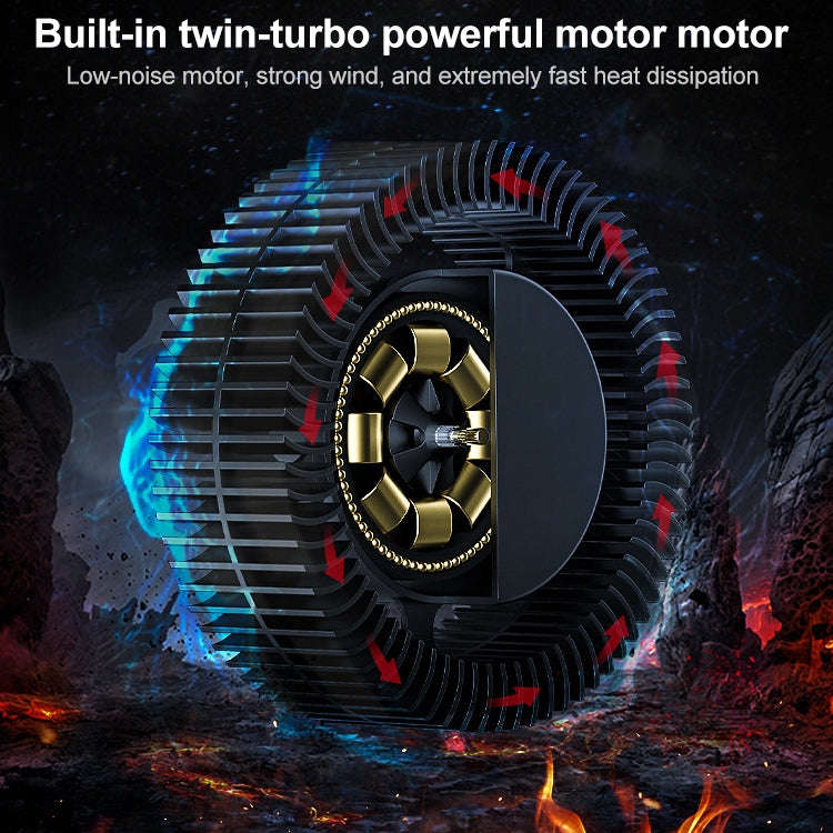 SSRQ-021S Rainbow Version Flank Glowing Dual-fan Laptop Radiator Two-speed Adjustable Computer Ba...