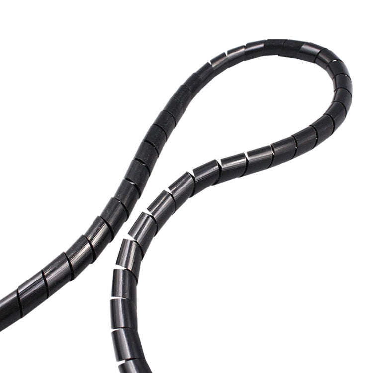 15m PE Spiral Pipes Wire Winding Organizer Tidy Tube, Nominal Diameter: 6mm(Black)