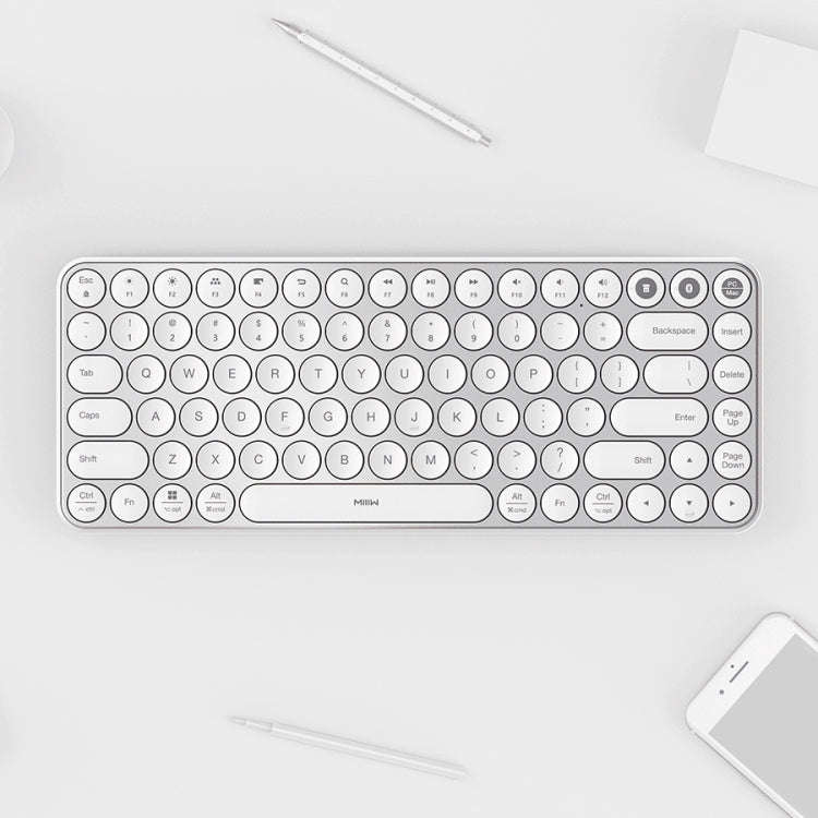 Original Xiaomi Youpin MIIIW 85 Keys 2.4GHz Mini Bluetooth Dual-Mode Wireless Keyboard(White)
