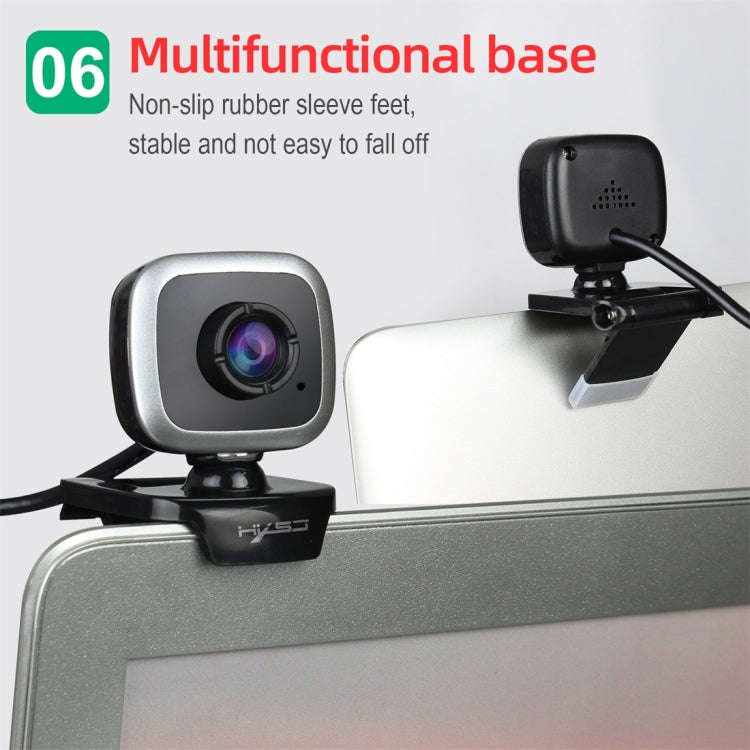 HXSJ A849 480P Adjustable 360 Degree HD Video Webcam PC Camera with Microphone(Black Red)