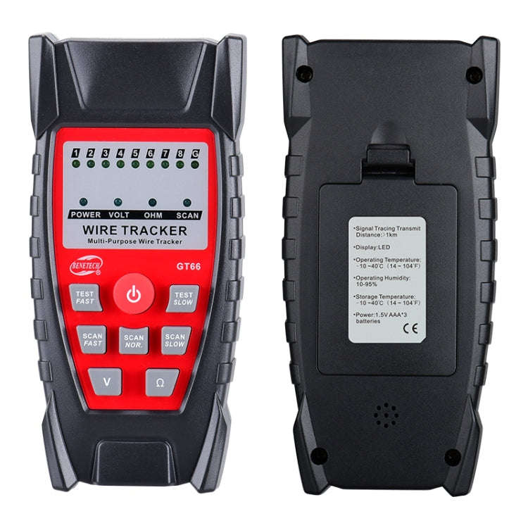 BENETECH GT66 RJ11 / RJ45 Multifunctional Cable Tester Line Finder Net Cable Detector