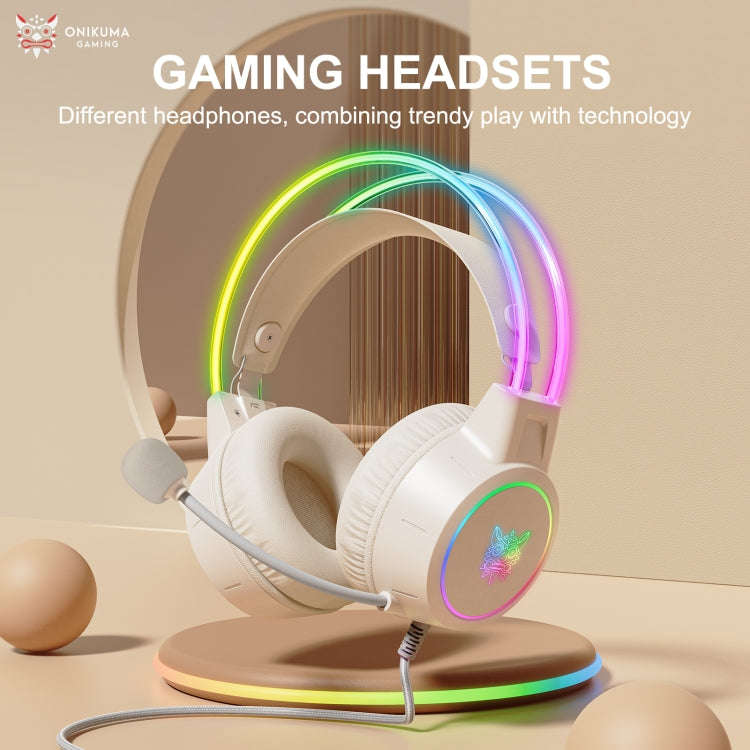 ONIKUMA X15 Pro Symphony Wired Gaming Headphone with Microphone(Beige)
