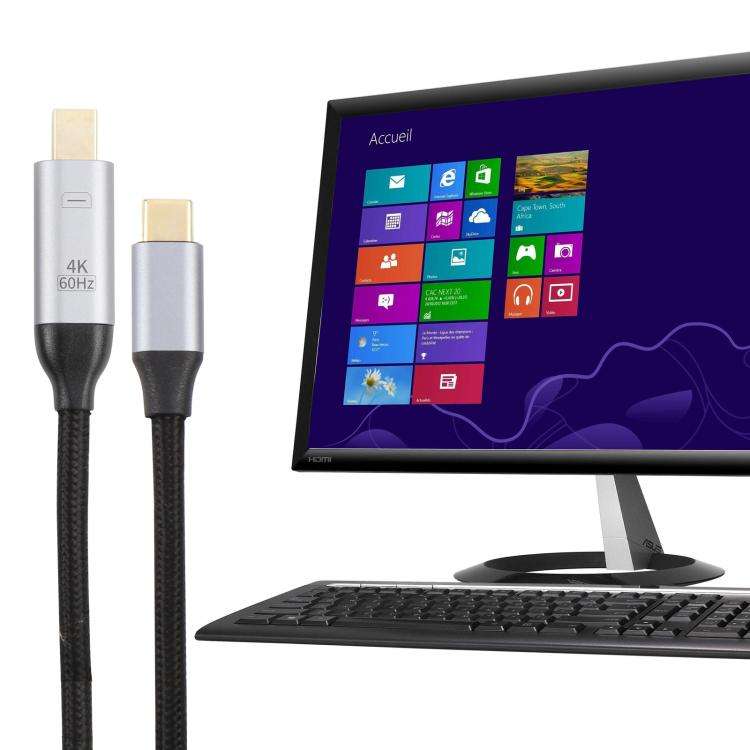USB-C / Type-C Male to 4K 60Hz Mini DP Male Adapter Cable, Length: 1.8m