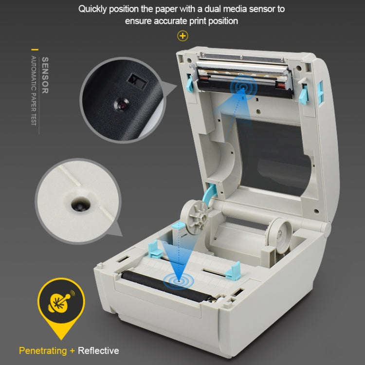 POS-9210 110mm USB POS Receipt Thermal Printer Express Delivery Barcode Label Printer, AU Plug(Wh...