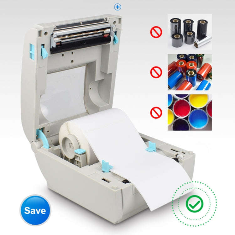 POS-9210 110mm USB POS Receipt Thermal Printer Express Delivery Barcode Label Printer, AU Plug(Wh...