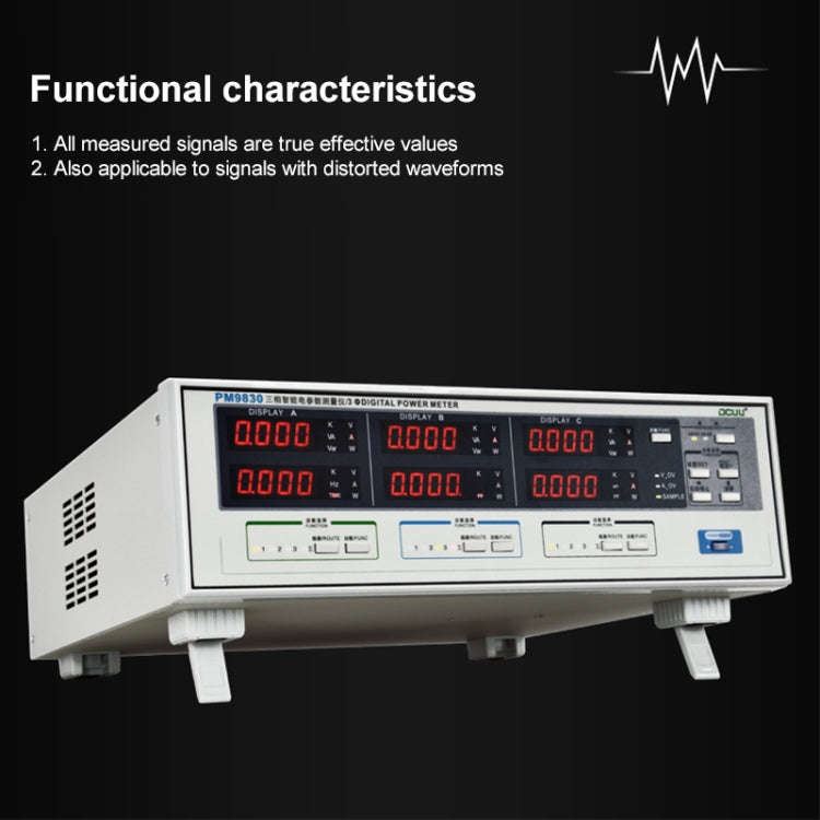 DCUU PM9830 500V 40A Three Phase Digital AC Voltage Current Power Factor & Power Meter (EU Plug)