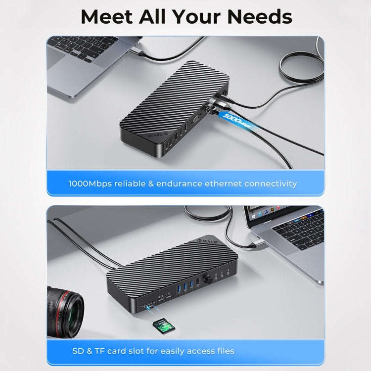 ORICO DKA20-BK-BP 10Gbps 20 in 1 Type-C 3.0 HUB Docking Station (US Plug)