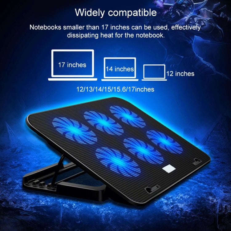ICE COOREL Notebook Computer Base Speed Control Silent Six-fan Cooling Holder Cooling Rack, Style...