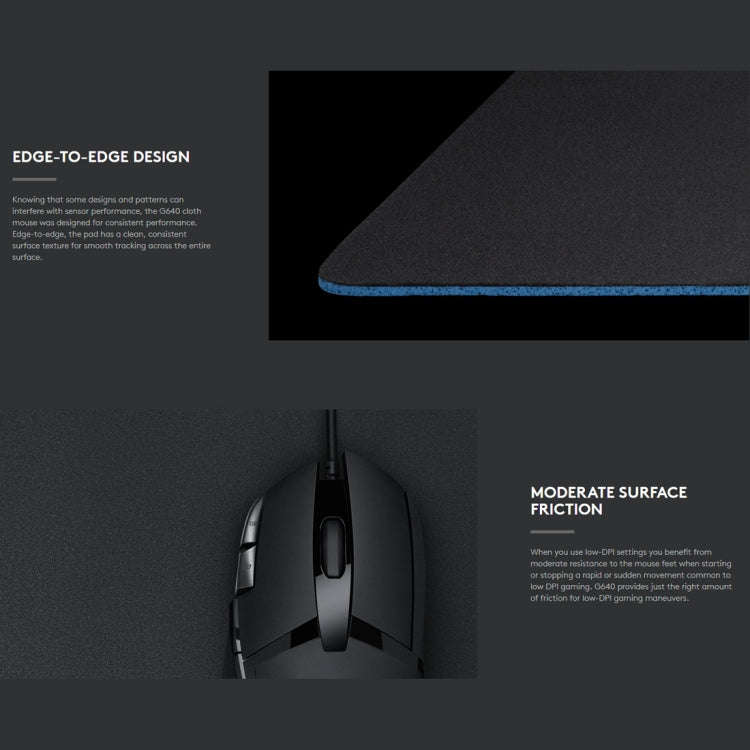 Logitech G640 Cloth Soft E-sport Gaming Mouse Pad, Size: 46 x 40cm (Black)
